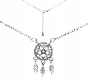 Srebrny naszyjnik łapacz snów