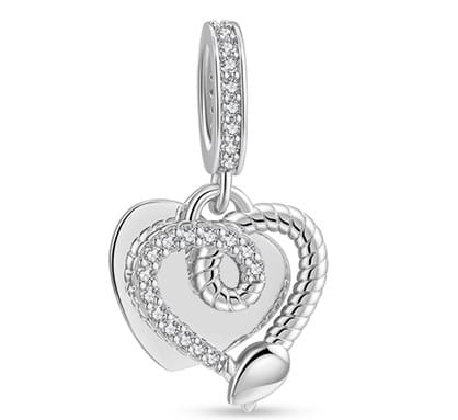 Charms srebrny serce z cyrkoniami
