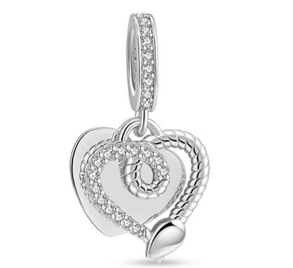 Charms srebrny serce z cyrkoniami