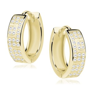 Srebrne pozłacane kolczyki pr.925 kółka z cyrkoniami