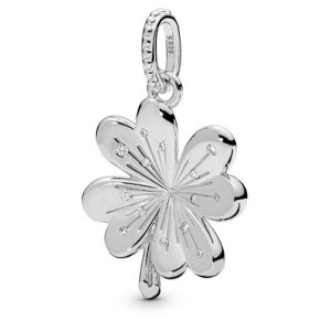 Charms zawieszka srebrna koniczyna z cyrkoniami