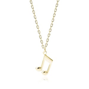 Srebrny pozłacany naszyjnik nutki