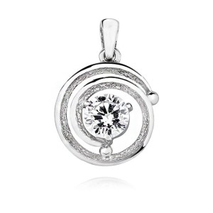 Srebrna zawieszka Cyrkonia biała