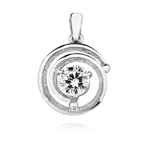 Srebrna zawieszka cyrkonia biała