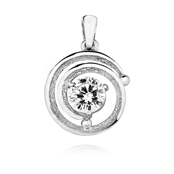 Srebrna zawieszka Cyrkonia biała