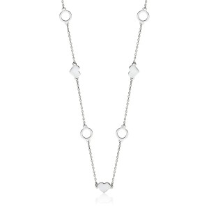 Srebrny naszyjnik serca i kółka