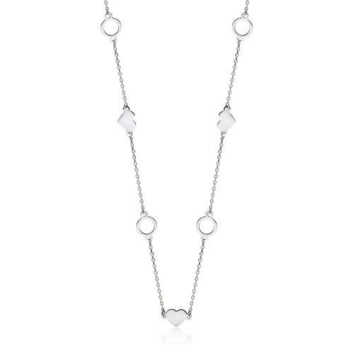 Srebrny naszyjnik serca i kółka