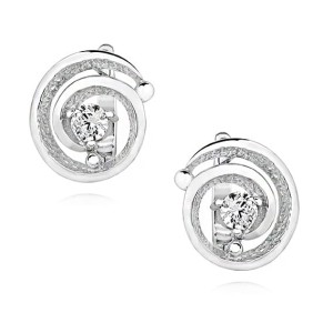 Srebrne kolczyki cyrkonia biała