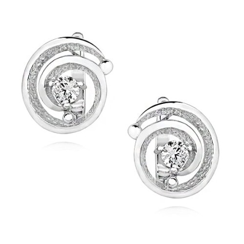 Srebrne kolczyki cyrkonia biała