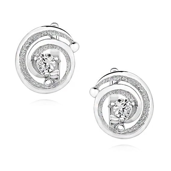 Srebrne kolczyki cyrkonia biała