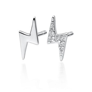 Srebrne kolczyki błyskawica