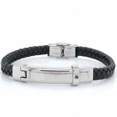 Męska bransoleta stalowa pleciona