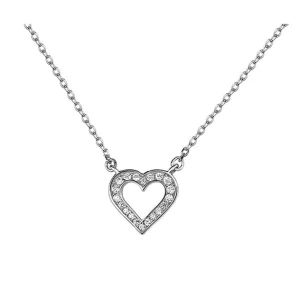 Srebrny naszyjnik serce z cyrkoniami