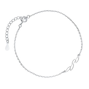 Srebrna bransoletka liście na rękę