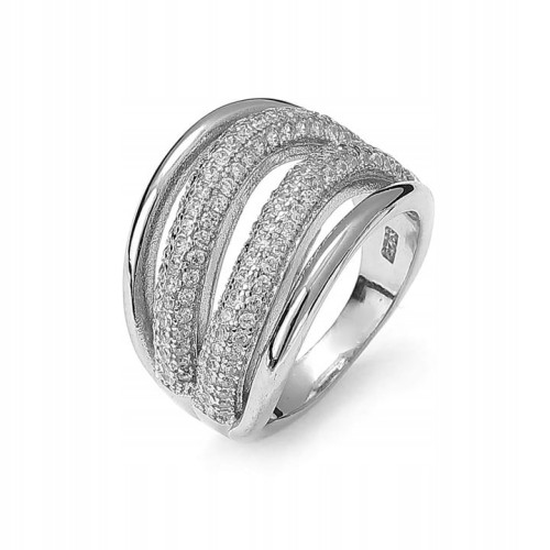 Srebrny Pierścionek cyrkonia